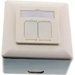 INLINE Cat.6A Anschlussdose, AP/UP 2x RJ45 Buchse, RAL9010, wei&szlig;, waagrecht