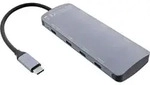 INLINE USB 3,2 Gen,2 Hub, 4x USB-C + 3x USB-A, PD 100W, Aluminium, grau
