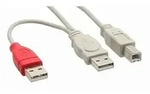 INLINE USB Y Kabel 2xA auf 1xB 1m
