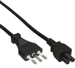 INLINE Netzkabel f&uuml;r Notebook, Italien, 3pol Kupplung, 2,0m