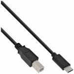 INLINE USB 2,0 Kabel, Typ C Stecker an B Stecker, schwarz, 3m