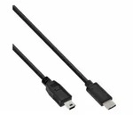 INLINE USB 2,0 Kabel, Typ C Stecker an Mini-B Stecker (5pol,), schwarz, 3m