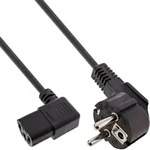 INLINE Netzkabel, Schutzk, gew, / Kaltger&auml;test, C13 links abgew,, schwarz, 3m