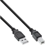 INLINE USB 2,0 Kabel, A an B, schwarz, 0,3m