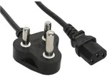 INLINE Netzkabel, Netzstecker S&uuml;dafrika 5A Typ D/C13 St 1.8m Kaltger&auml;testecker C13,