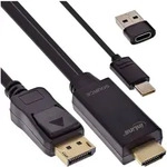 INLINE HDMI zu DisplayPort Konverter Kabel, 4K60Hz, schwarz/gold, 1m