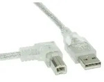 INLINE USB 2,0 Kabel, A an B links abgewinkelt, transparent, 2m