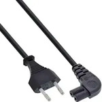 INLINE Netzkabel, Netzstecker auf Euro 8 C7 Stecker, gewinkelt, 3,0m