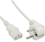 INLINE Netzkabel, Schutzkontakt gewinkelt auf Kaltger&auml;testecker C13, wei&szlig;,...