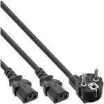 INLINE Netz-Y-Kabel, 1x Schutzkontakt ST zu 2x Kaltger&auml;te ST, 1m