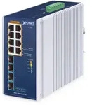 PLANET IGS-1000 Industrial Railmount Gigabit Switch, 8x RJ-45, 4x SFP+, 360W PoE++