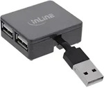 INLINE USB 2,0 4-Port Hub, USB-A Stecker auf 4x USB-A Buchse, Kabel 4cm