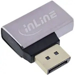 INLINE DisplayPort 1,4 Adapter, DisplayPort Stecker / Buchse, 90&deg; links, 8K