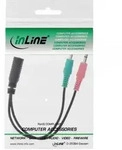 INLINE Audio Headset Adapterkabel, 2x 3,5mm Klinke Stecker an 3,5mm Klinke Buchse