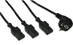 INLINE Netz-Y-Kabel 1xSchutzkontakt St/3xKaltger&auml;t St, 1.8m Kaltger&auml;testecker, 1,8m