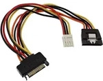 INLINE SATA Stromadapterkabel, SATA Buchse an SATA Stecker + 8,89cm (3,5") Stecker