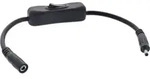 INLINE DC Kabel mit Schalter, DC ST/BU 3,5x1,35mm, AWG 18, schwarz, 0,20m