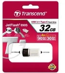 TRANSCEND 32GB JetFlash 890 silver USB3.1 cob plug A +Type C