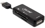 INLINE OTG Card Reader Dual Flex, f&uuml;r SD und microSD, mit USB Buchse und 2