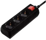 HAMA Steckdosenleiste mit Schalter, 3-fach, 5m, schwarz