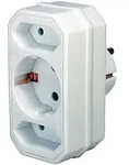 BRENNENSTUHL Adapterstecker Euro 2 + Schutzkontakt 1, wei&szlig;