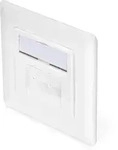 DIGITUS CAT 6A Klasse EA Anschlussdose, geschirmt 2x RJ45, LSA, reinwei&szlig;, Unterputz