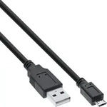 INLINE Micro-USB 2,0 Kabel, USB-A Stecker an Micro-B Stecker, schwarz, 1m