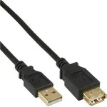 INLINE USB 2,0 Verl&auml;ngerung, Stecker / Buchse, Typ A, 2m schwarz, Kontakte gold, 2m