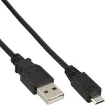 INLINE Micro-USB 2,0 Kabel, USB-A Stecker an Micro-B Stecker, schwarz, 1,8m