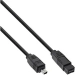 INLINE FireWire Kabel, IEEE1394 4pol Stecker zu 9pol Stecker, schwarz, 1,8m