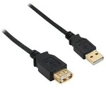 INLINE USB 2,0 Verl&auml;ngerung, Stecker / Buchse, Typ A, schwarz, Kontakte gold, 5m