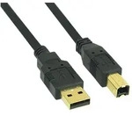 INLINE USB 2,0 Kabel, A an B, schwarz, Kontakte gold, 10m