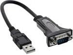 INLINE USB 2,0 zu Seriell Adapterkabel, USB A an 9pol Sub D Stecker, 0,25m