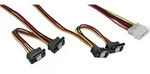 INLINE Strom Y-Kabel intern, 1x 13,34cm (5,25") an 4x 15pol SATA gewinkelt mit