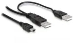 DELOCK Kabel USB 2.0 A Stecker 2x > mini5 Stecker 1m