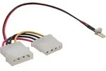 INLINE L&uuml;fter Adapterkabel, 3pol L&uuml;fter an 4pol Netzteil, 0,15m