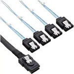 INLINE SAS Anschlusskabel, Mini SAS SFF8087 an 4x SATA, Crossover, OCF, 0,75m