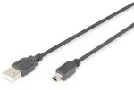 DIGITUS USB 2.0 Anschlusskabel, Typ A - mini B (5pin) St/St, 1.8m, USB 2.0 konform,