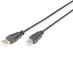 DIGITUS USB 2.0 Anschlusskabel, Typ A - B St/St 3.0m, USB 2.0 konform, sw