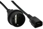 INLINE Adapter Kabel, Kaltger&auml;te C14 auf Schutzkontakt Bu 1m f&uuml;r USV