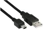 INLINE USB 2,0 Mini-Kabel, USB A Stecker an Mini-B Stecker (5pol,), schwarz, 0,5m