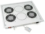 TRITON Rack-L&uuml;ftereinsatz - mit 4 L&uuml;fter, Thermostat lichtgrau