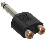 INLINE Audio Adapter, 6,3mm Klinke St an 2x Cinch Bu, Mono