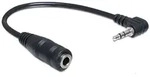 DELOCK Kabel Audio Klinke 2,5mm St gewinkelt/3,5mm Bu 0,14m, 3 Pin