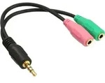 INLINE Audio Adapterkabel, 3,5mm Klinke St/2x3,5mm Klinke Bu 4pol, an 2x 3,5mm...
