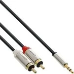 INLINE Slim Audio Kabel Klinke 3,5mm St / 2x Cinch St, 3m