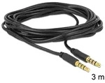 DELOCK Kabel Klinke 3,5mm St/St 4pol bk 3m