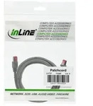 INLINE Patchkabel, S/FTP (PiMf), Cat,6, 250MHz, halogenfrei, Kupfer, grau, 0,3m