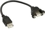 INLINE USB 2,0 Adapterkabel, Buchse A auf Einbaubuchse A, 0,2m