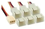 INLINE L&uuml;fter Adapterkabel, 3pol Molex Buchse an 6x 3pol Molex Stecker